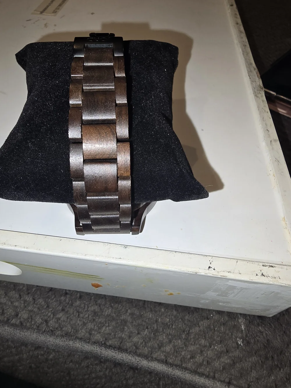 Men's Dark Wood Watch with Gold Accents